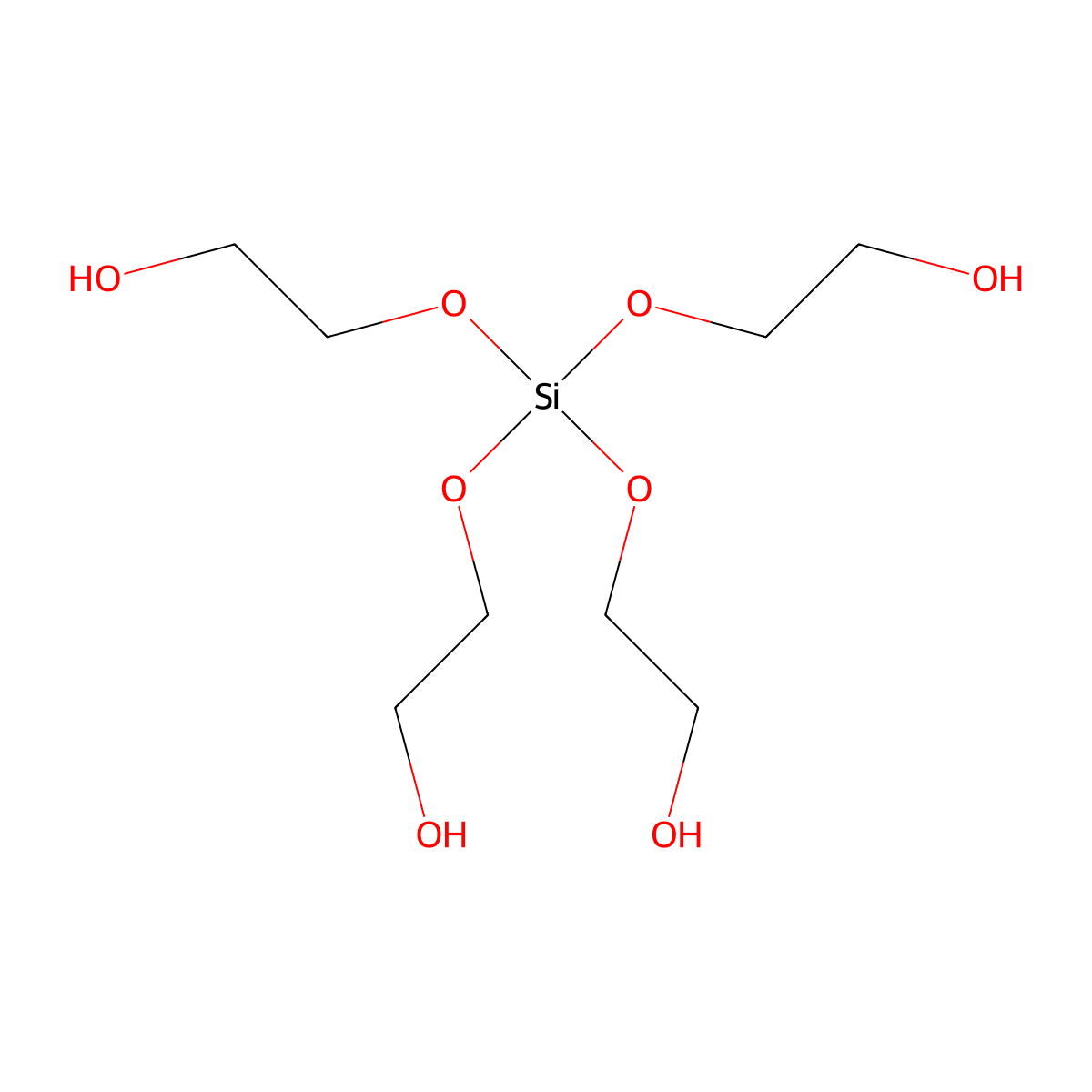 Tetrakis(2-hydroxyethyl)orthosilicate molecular structure, CAS 17622-94-5