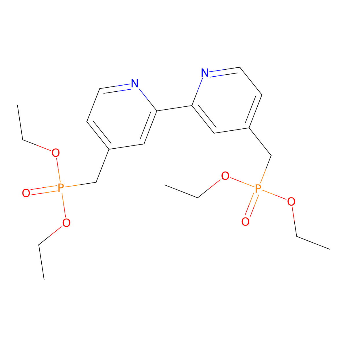 Tetraethyl ([2,2'-bipyridine]-4,4'-diylbis(methylene))bis(phosphonate) molecular structure, CAS 176220-38-5