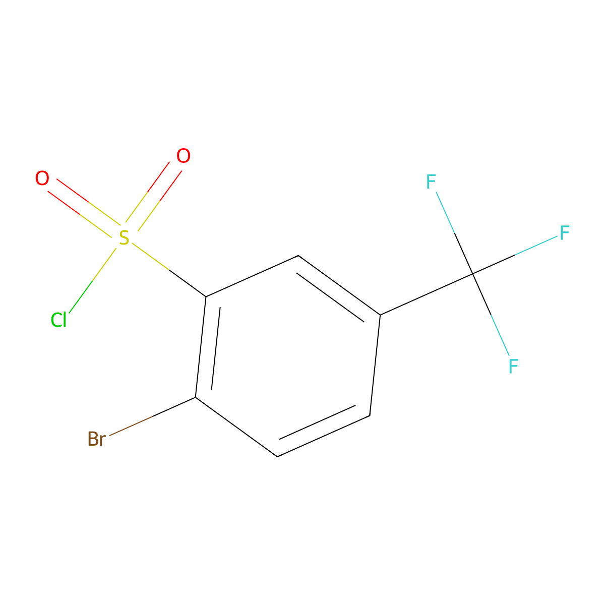 2-Bromo-5-(trifluoromethyl)benzene-1-sulfonyl chloride molecular structure, CAS 176225-08-4
