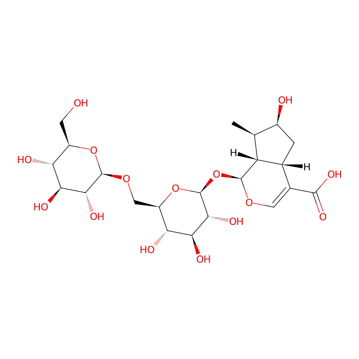 Loganic acid 6'-glucoside molecular structure, CAS 176226-39-4