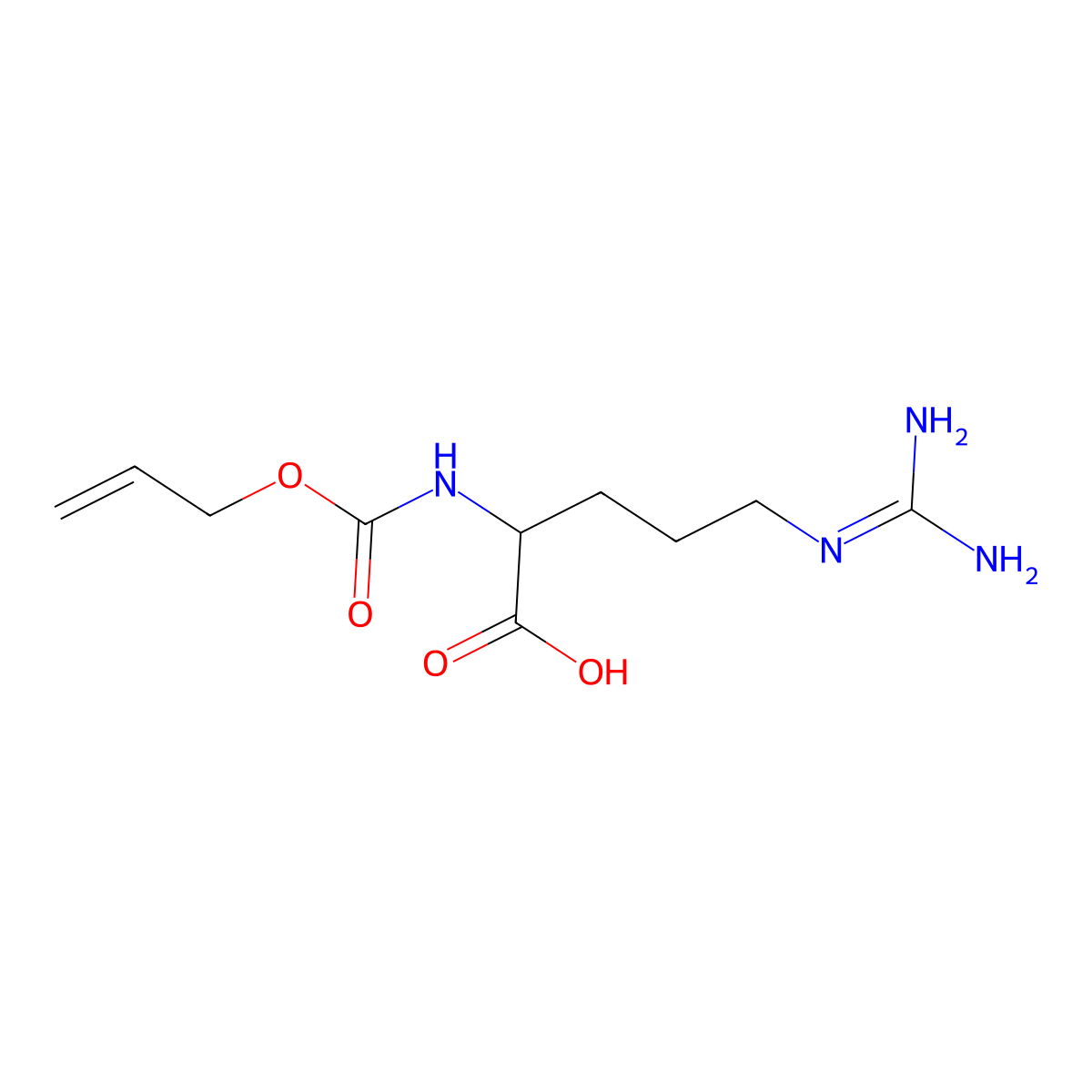 (2S)-5-carbamimidamido-2-{[(prop-2-en-1-yloxy)carbonyl]amino}pentanoic acid molecular structure, CAS 176230-35-6