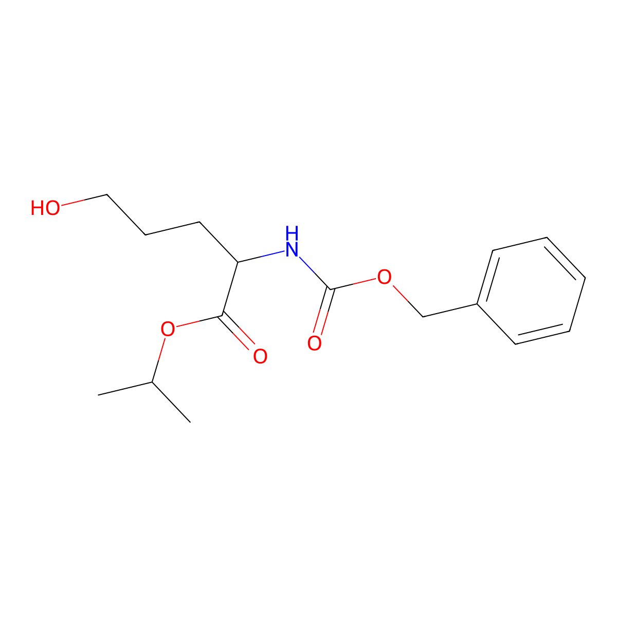 (S)-Isopropyl 2-(((benzyloxy)carbonyl)amino)-5-hydroxypentanoate molecular structure, CAS 176237-44-8
