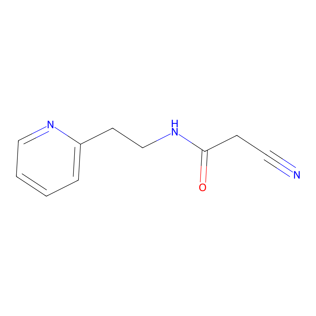 Acetamide, 2-cyano-N-[2-(2-pyridinyl)ethyl]- molecular structure, CAS 17624-18-9