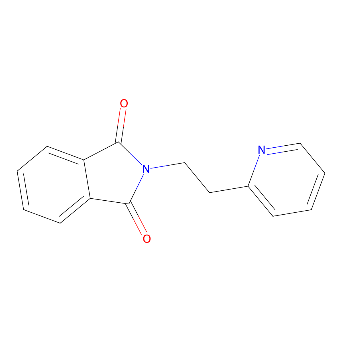 2-(2-(Pyridin-2-yl)ethyl)-1H-isoindole-1,3(2H)-dione molecular structure, CAS 17624-26-9