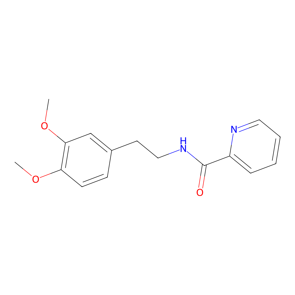 N-[2-(3,4-dimethoxyphenyl)ethyl]pyridine-2-carboxamide molecular structure, CAS 17624-43-0
