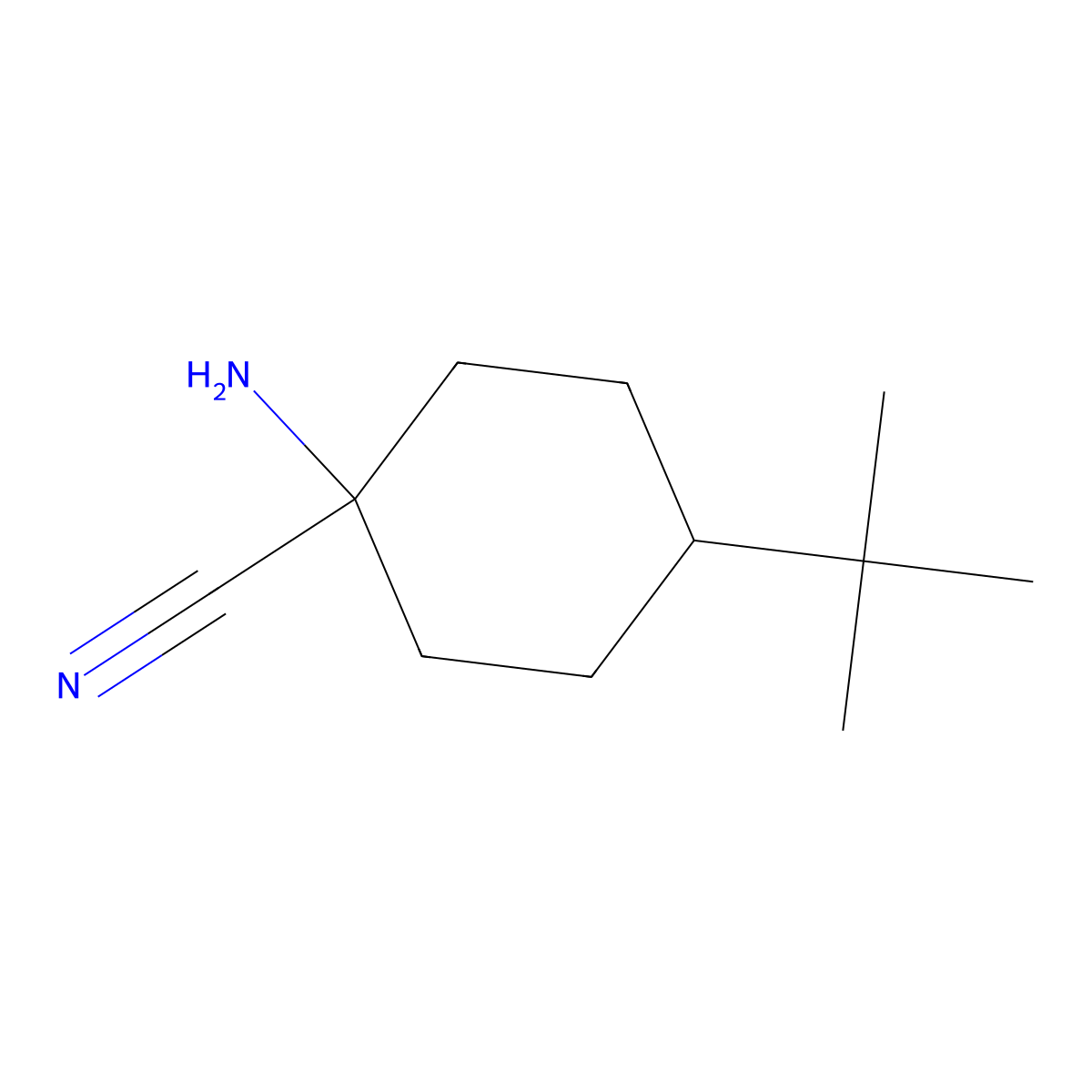 1-Amino-4-tert-butylcyclohexane-1-carbonitrile molecular structure, CAS 176244-78-3