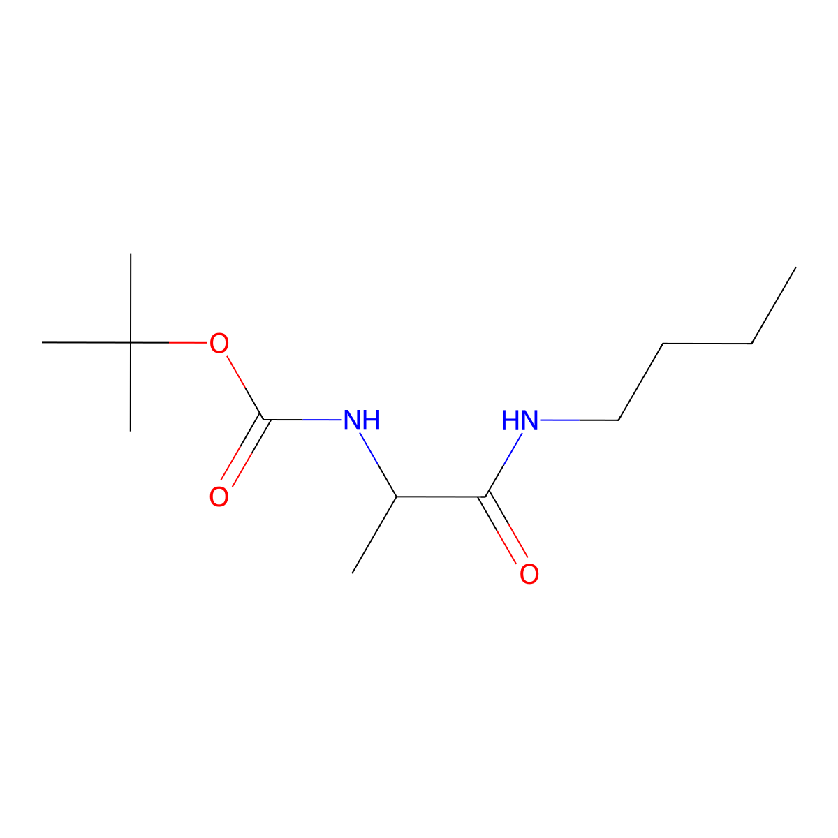 Tert-butyl N-[1-(butylcarbamoyl)ethyl]carbamate molecular structure, CAS 176249-81-3