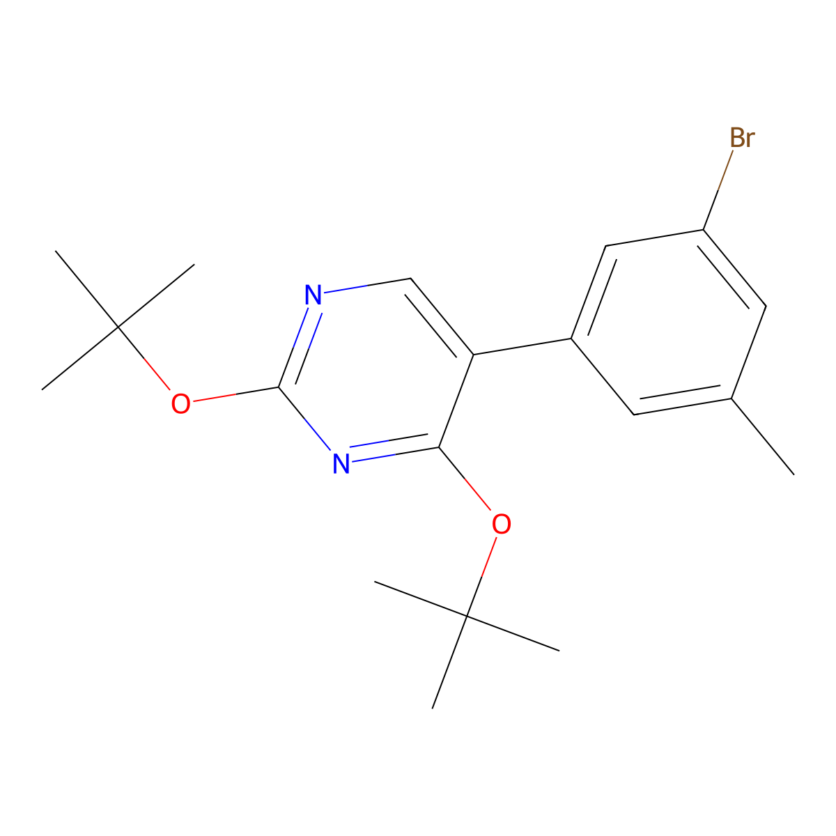 5-(3-Bromo-5-methylphenyl)-2,4-ditert-butoxypyrimidine molecular structure, CAS 176250-08-1