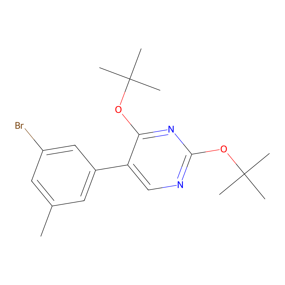 5-(3-Bromo-5-methylphenyl)-2,4-ditert-butoxypyrimidine molecular structure, CAS 176250-08-1