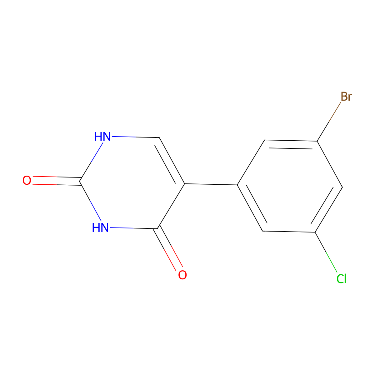5-(3-bromo-5-chlorophenyl)-1H-pyrimidine-2,4-dione molecular structure, CAS 176250-13-8