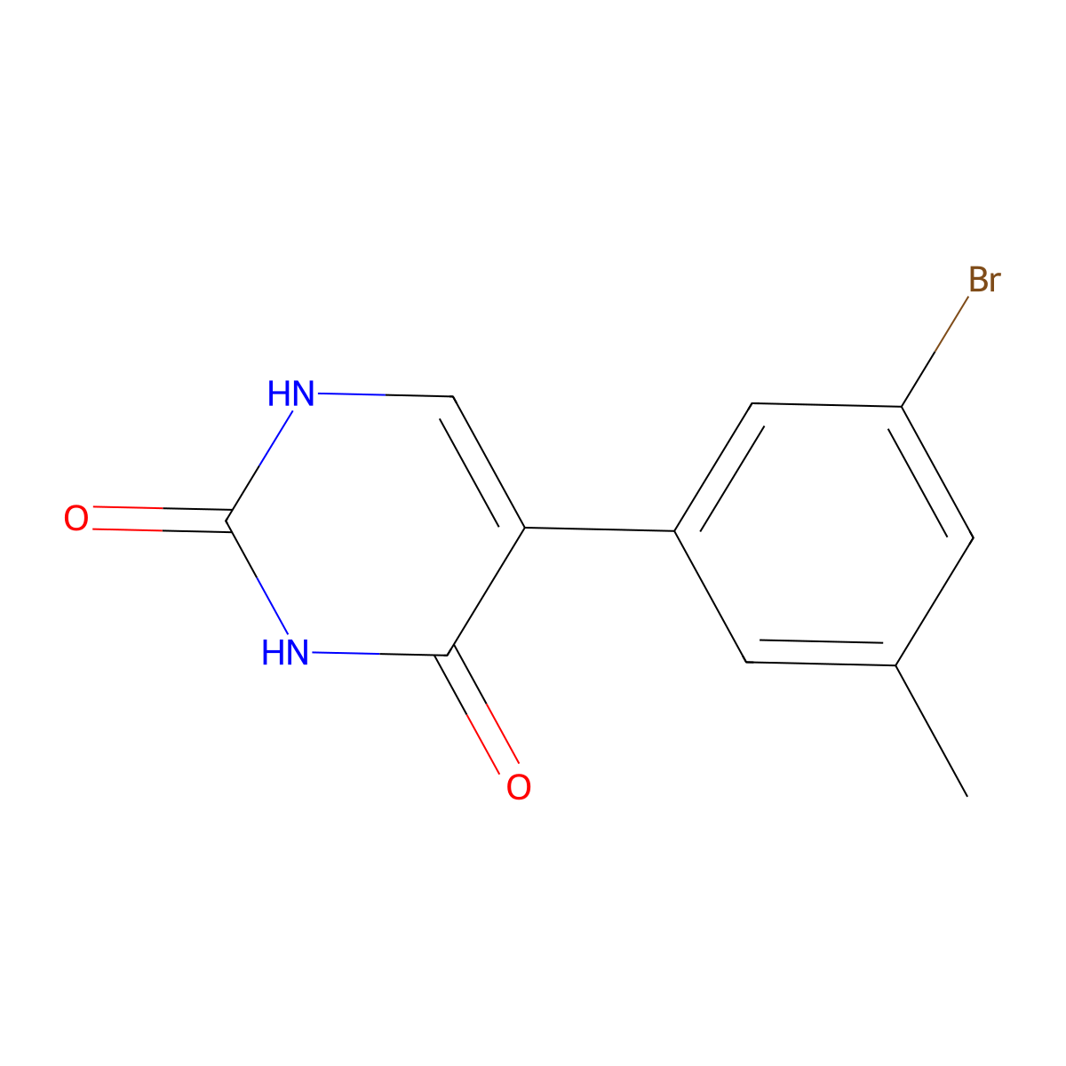 5-(3-bromo-5-methylphenyl)-1H-pyrimidine-2,4-dione molecular structure, CAS 176250-15-0