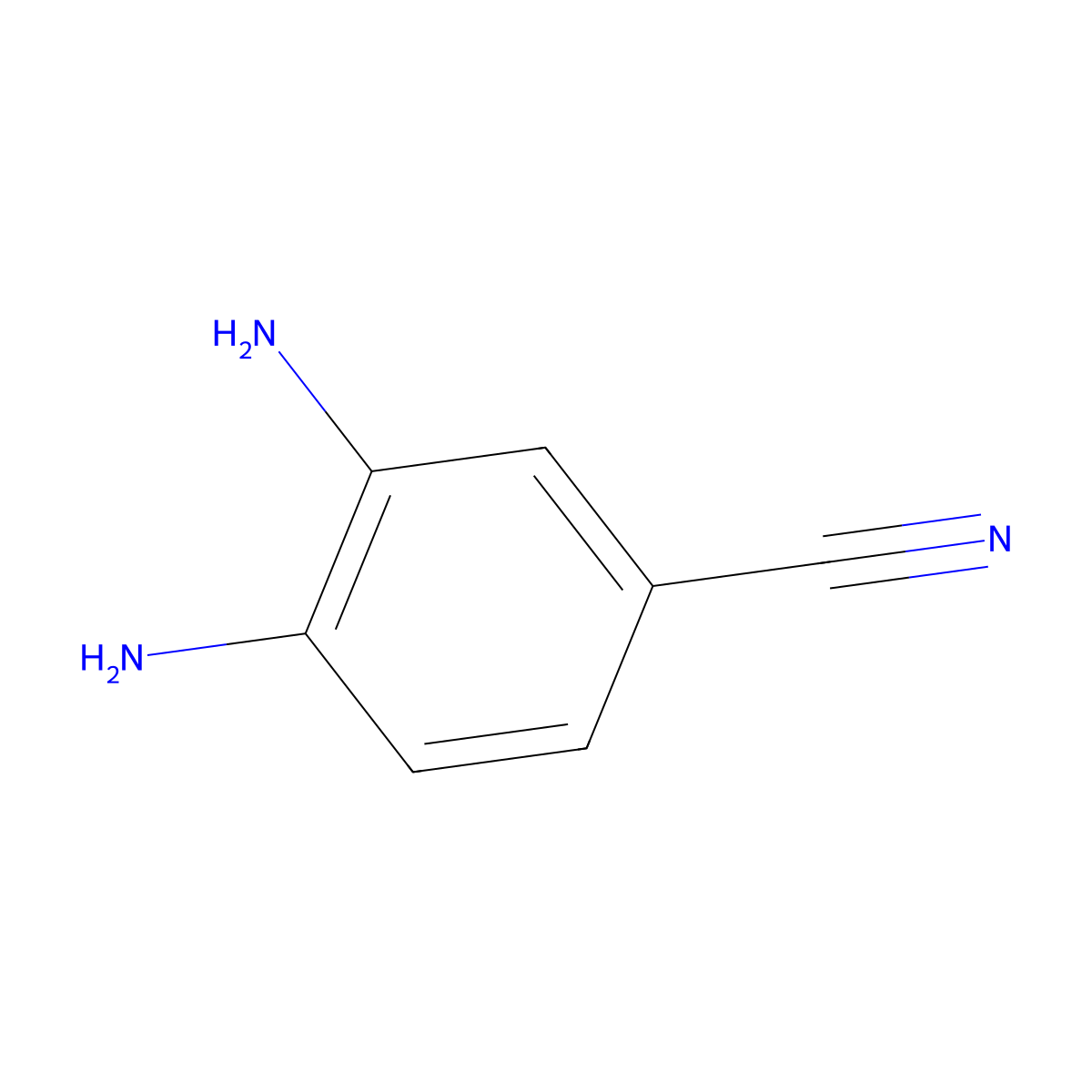 3,4-Diaminobenzonitrile molecular structure, CAS 17626-40-3