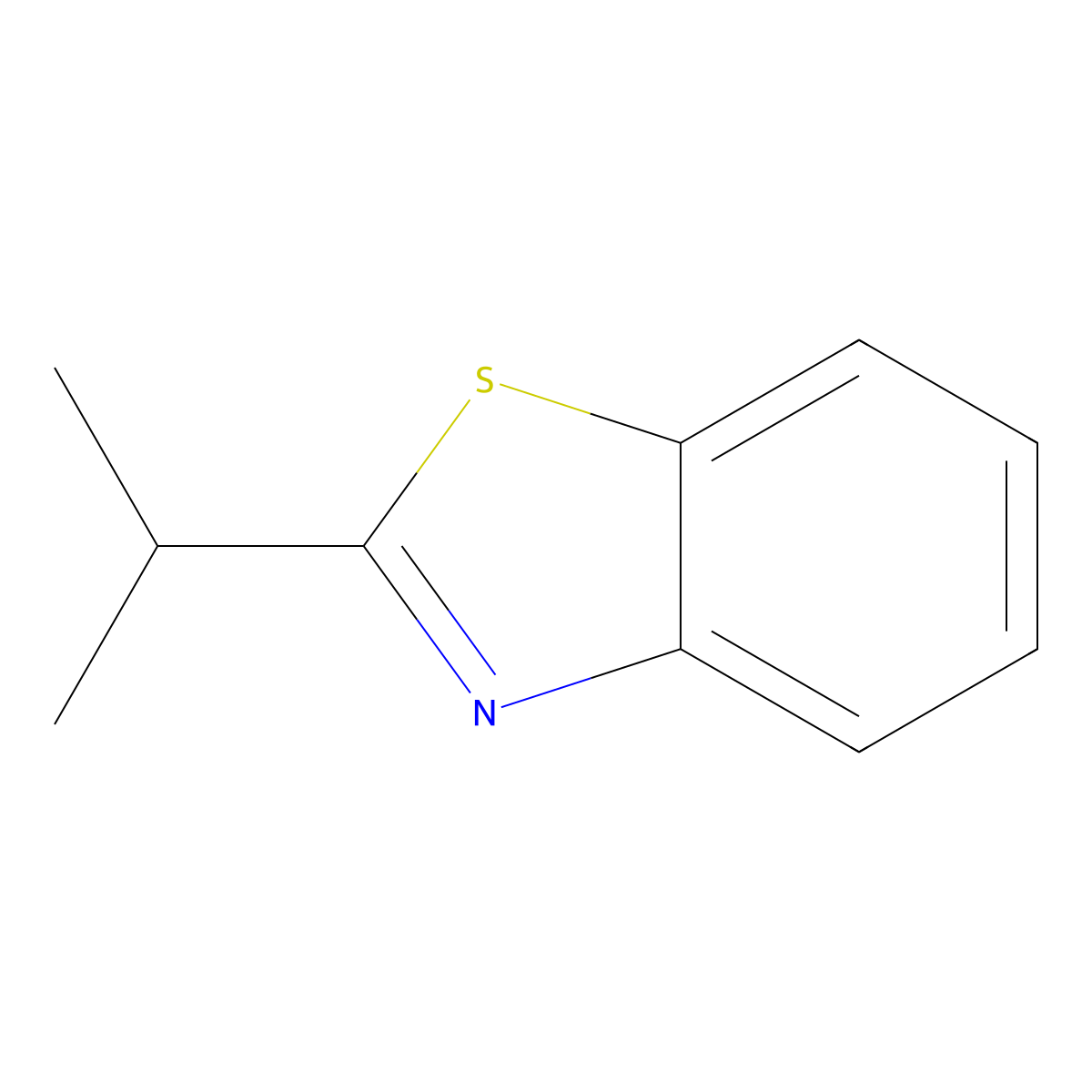 2-Isopropyl-1,3-benzothiazole molecular structure, CAS 17626-86-7
