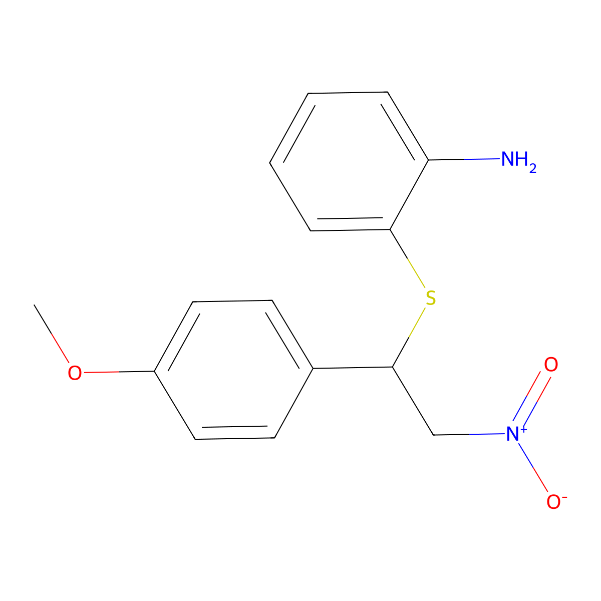 2-{[1-(4-Methoxyphenyl)-2-nitroethyl]sulfanyl}aniline molecular structure, CAS 176261-39-5
