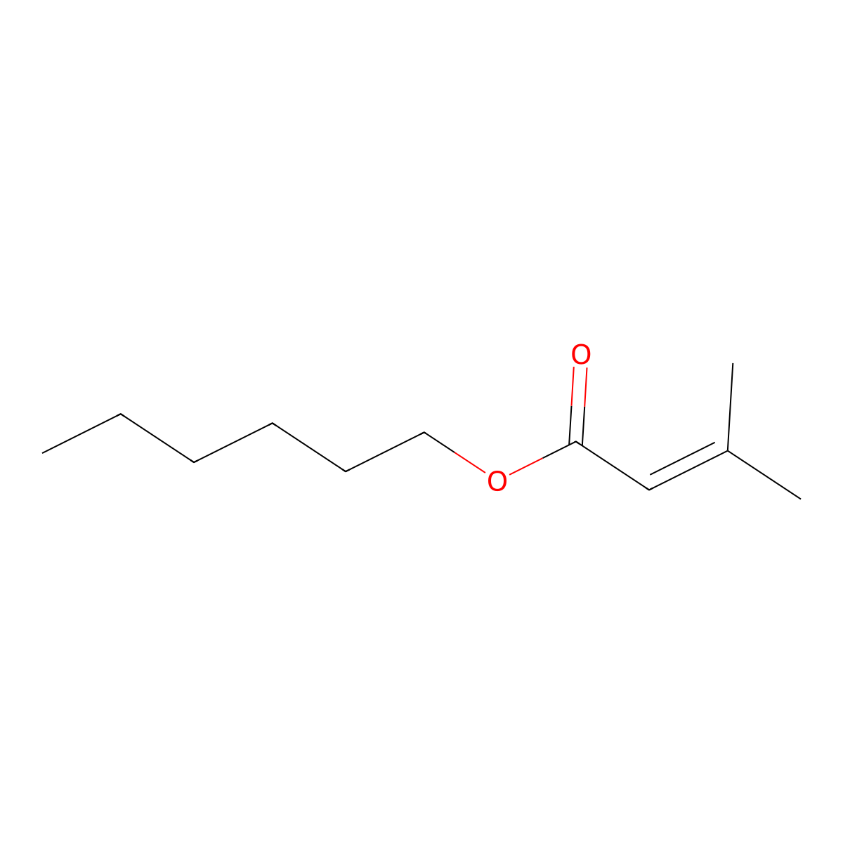 2-Butenoic acid, 3-methyl-, hexyl ester molecular structure, CAS 17627-41-7