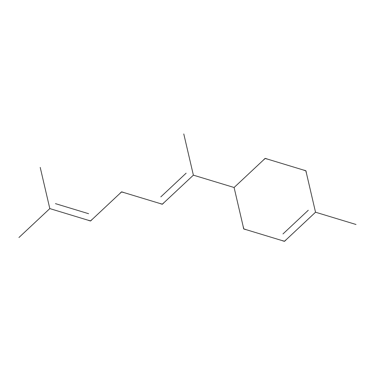 alpha-Bisabolene molecular structure, CAS 17627-44-0