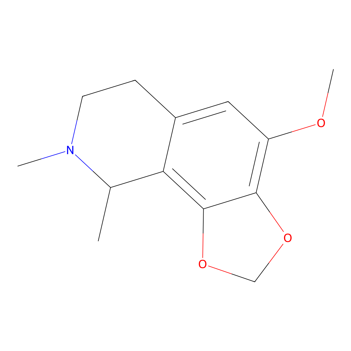 (9S)-6,7,8,9-Tetrahydro-4-methoxy-8,9-dimethyl-1,3-dioxolo(4,5-h)isoquinoline molecular structure, CAS 17627-78-0