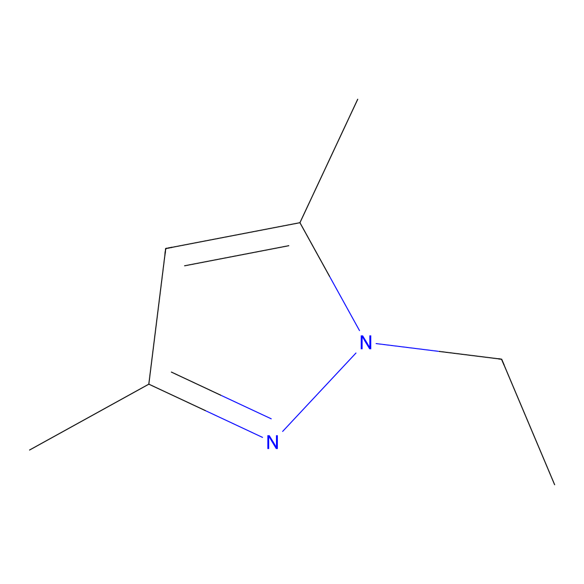 1-Ethyl-3,5-dimethyl-1H-pyrazole molecular structure, CAS 17629-26-4