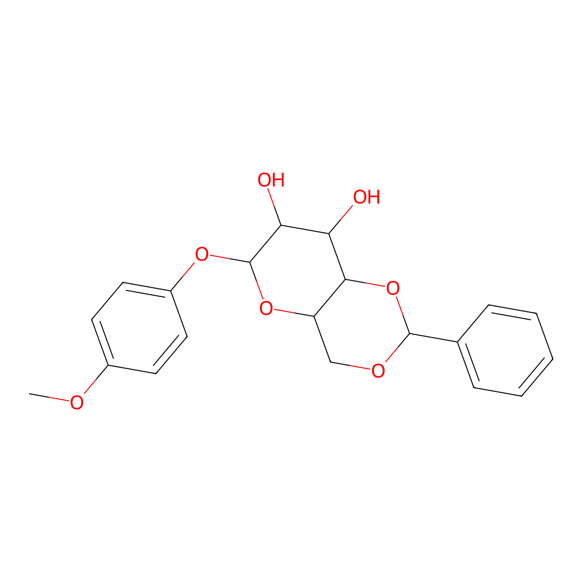 4-Methoxyphenyl 4-O,6-O-benzylidene-beta-D-galactopyranoside molecular structure, CAS 176299-96-0