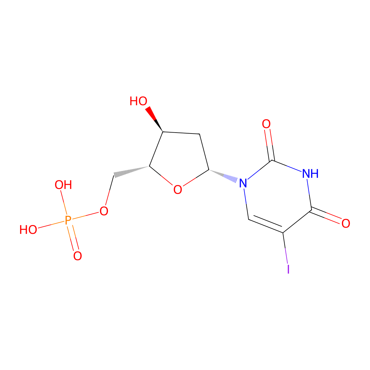 5-Iodo-2'-deoxyuridine 5'-monophosphate molecular structure, CAS 1763-02-6