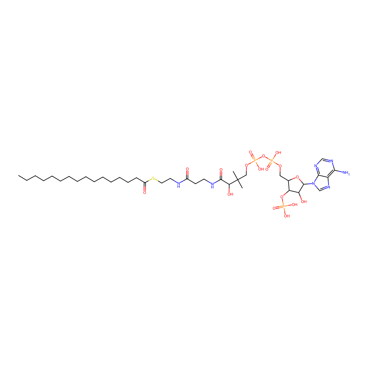 palmitoyl CoA molecular structure, CAS 1763-10-6