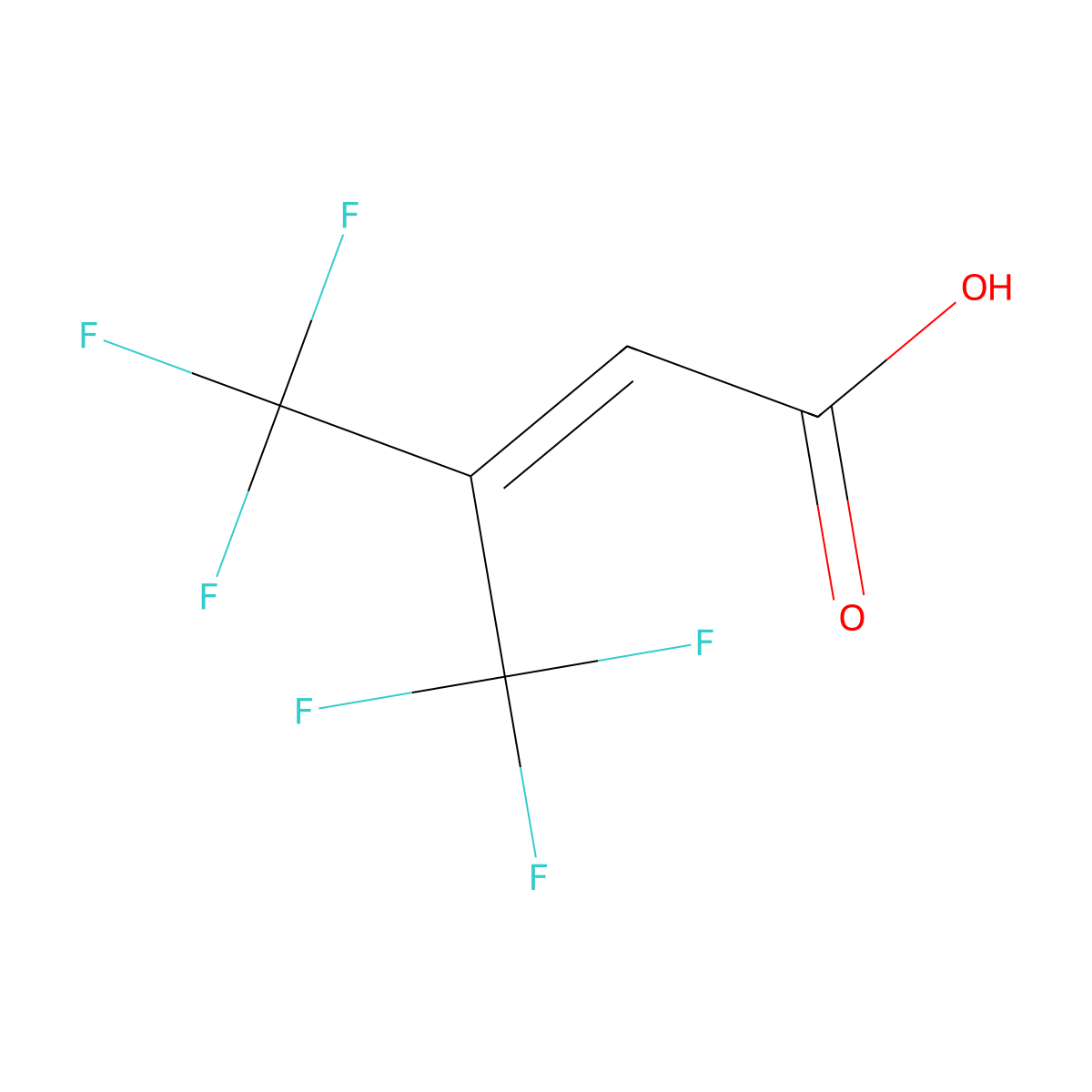 4,4,4-Trifluoro-3-(trifluoromethyl)crotonic acid molecular structure, CAS 1763-28-6