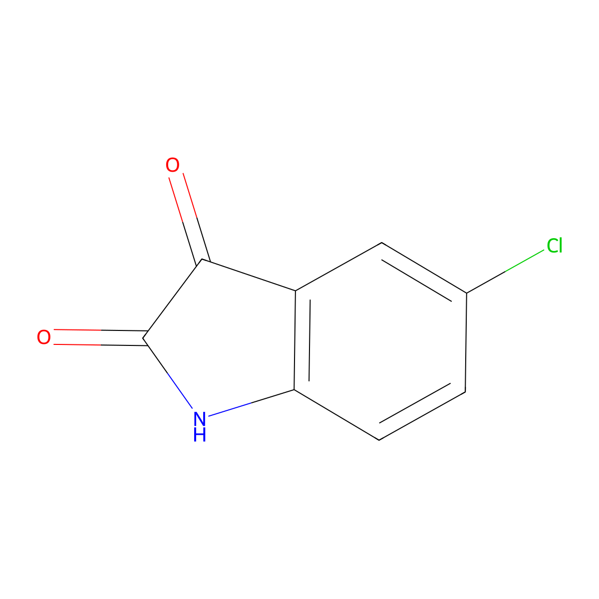 5-chloro-1H-indole-2,3-dione molecular structure, CAS 17630-76-1