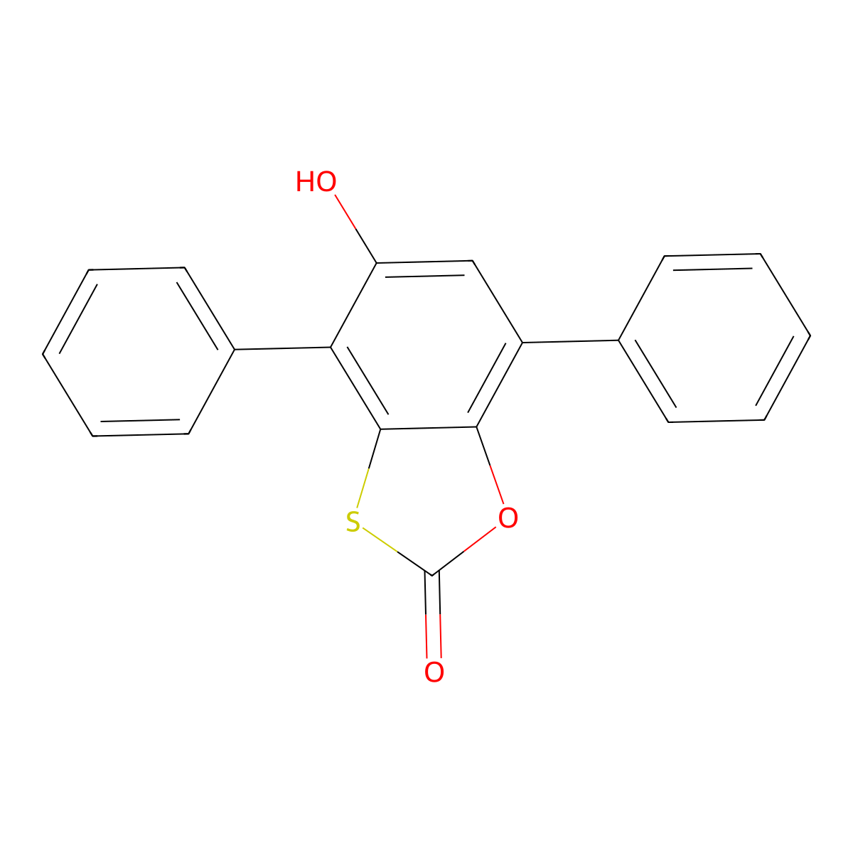 5-Hydroxy-4,7-diphenyl-1,3-benzoxathiol-2-one molecular structure, CAS 17630-96-5
