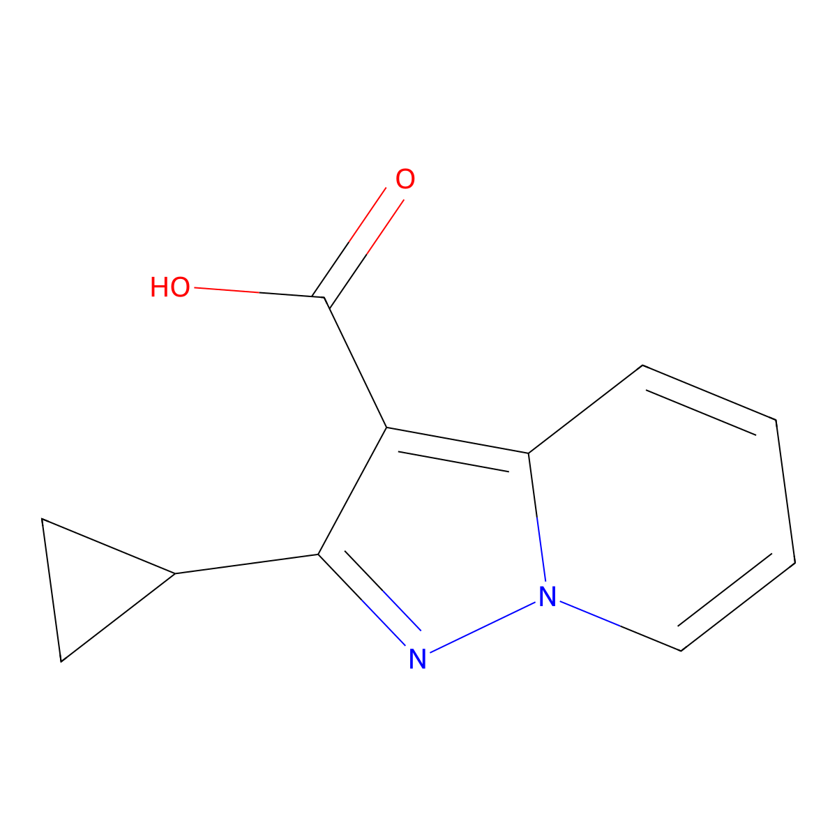2-Cyclopropylpyrazolo[1,5-a]pyridine-3-carboxylic acid molecular structure, CAS 176307-98-5
