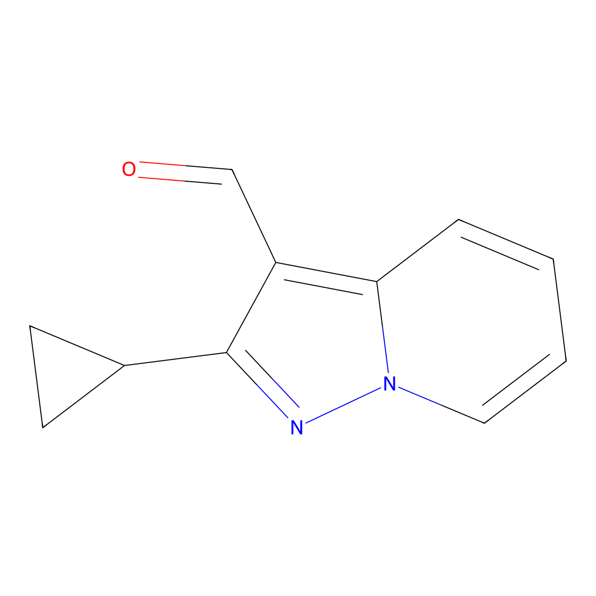 2-Cyclopropylpyrazolo[1,5-a]pyridine-3-carbaldehyde molecular structure, CAS 176308-10-4