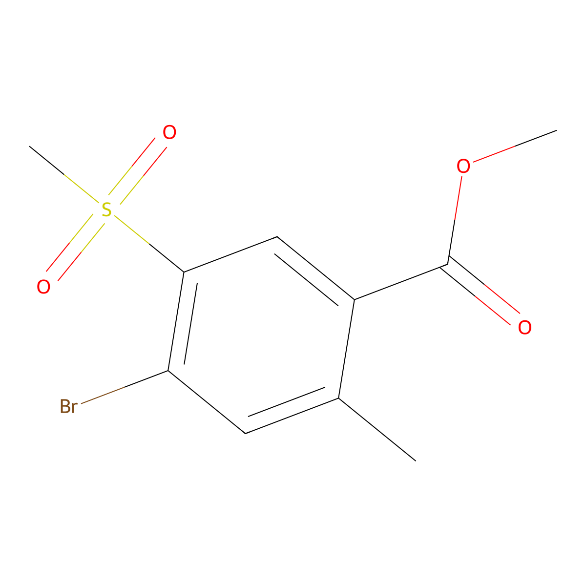 Methyl 4-bromo-5-methanesulfonyl-2-methylbenzoate molecular structure, CAS 176308-97-7