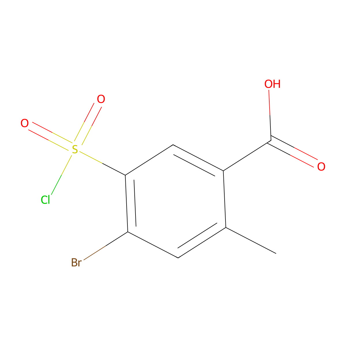 4-bromo-5-chlorosulfonyl-2-methyl-benzoic Acid molecular structure, CAS 176309-02-7