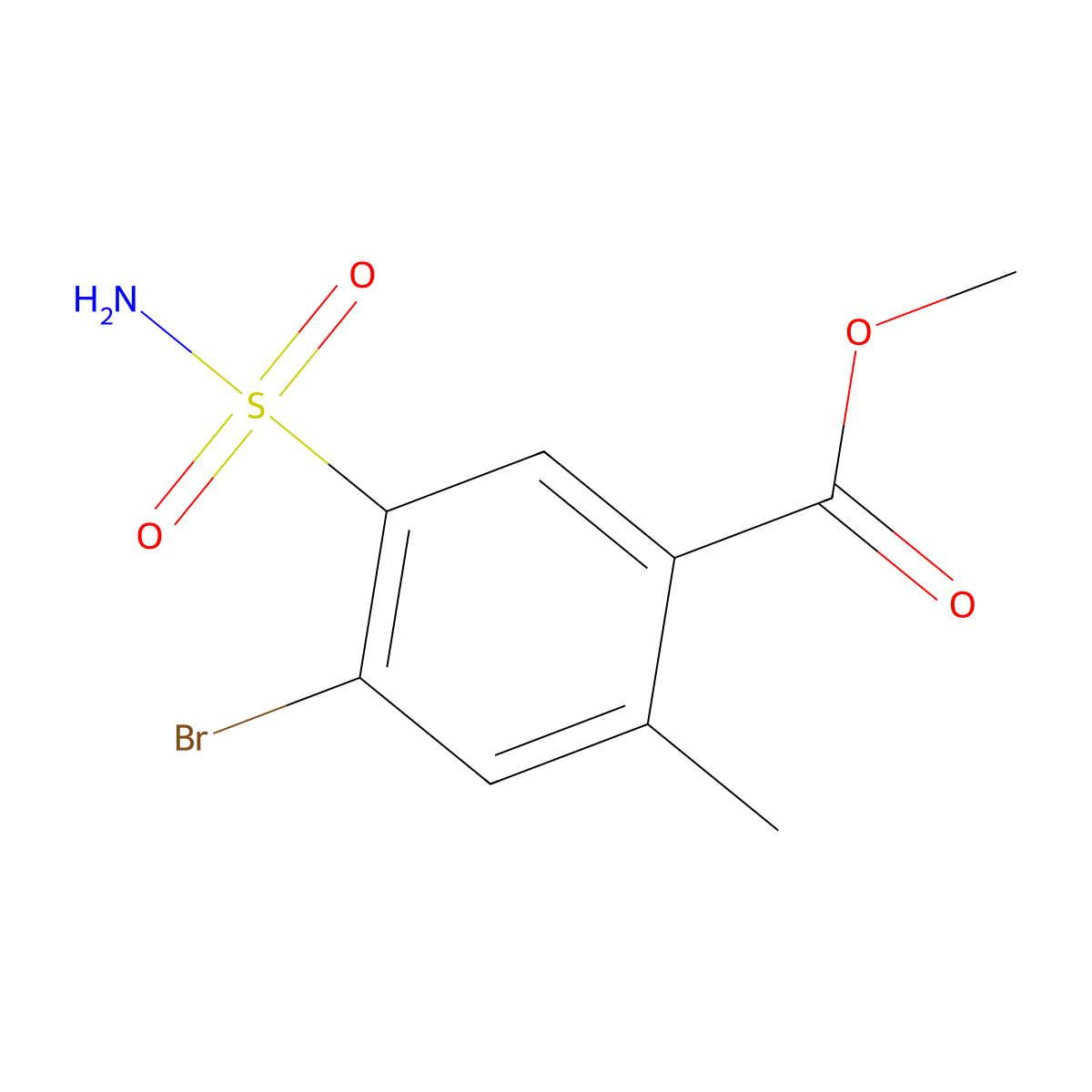 Methyl 4-bromo-2-methyl-5-sulfamoylbenzoate molecular structure, CAS 176309-09-4