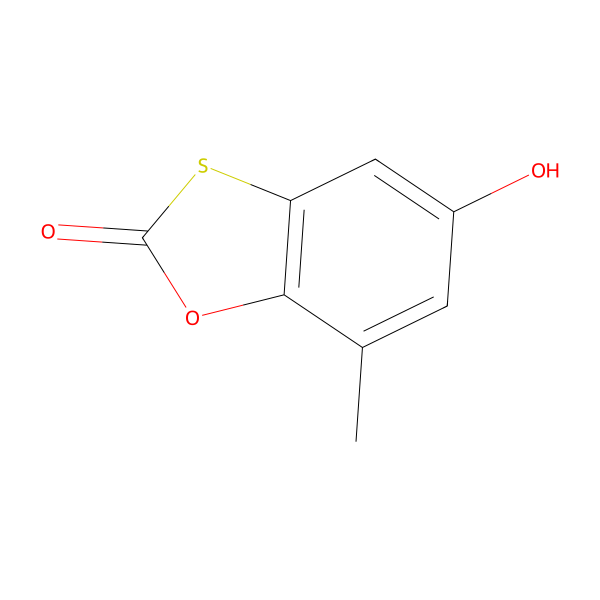 5-hydroxy-7-methyl-2H-1,3-benzoxathiol-2-one molecular structure, CAS 17631-00-4