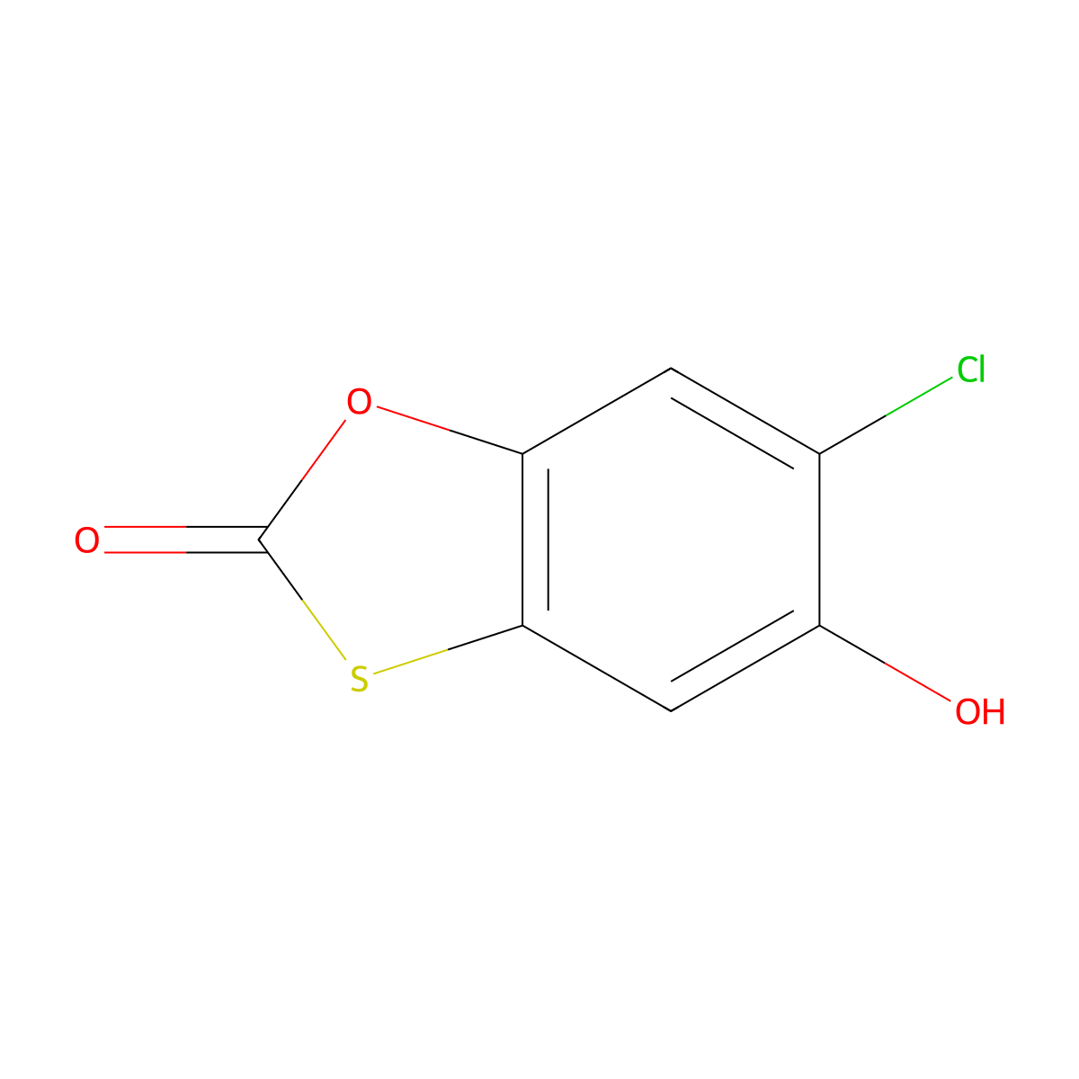 6-chloro-5-hydroxy-2H-1,3-benzoxathiol-2-one molecular structure, CAS 17631-05-9