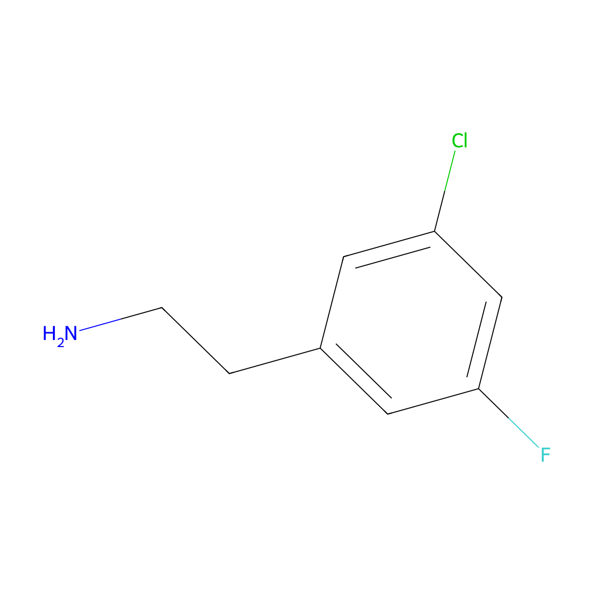 2-(3-Chloro-5-fluorophenyl)ethanamine molecular structure, CAS 176311-49-2