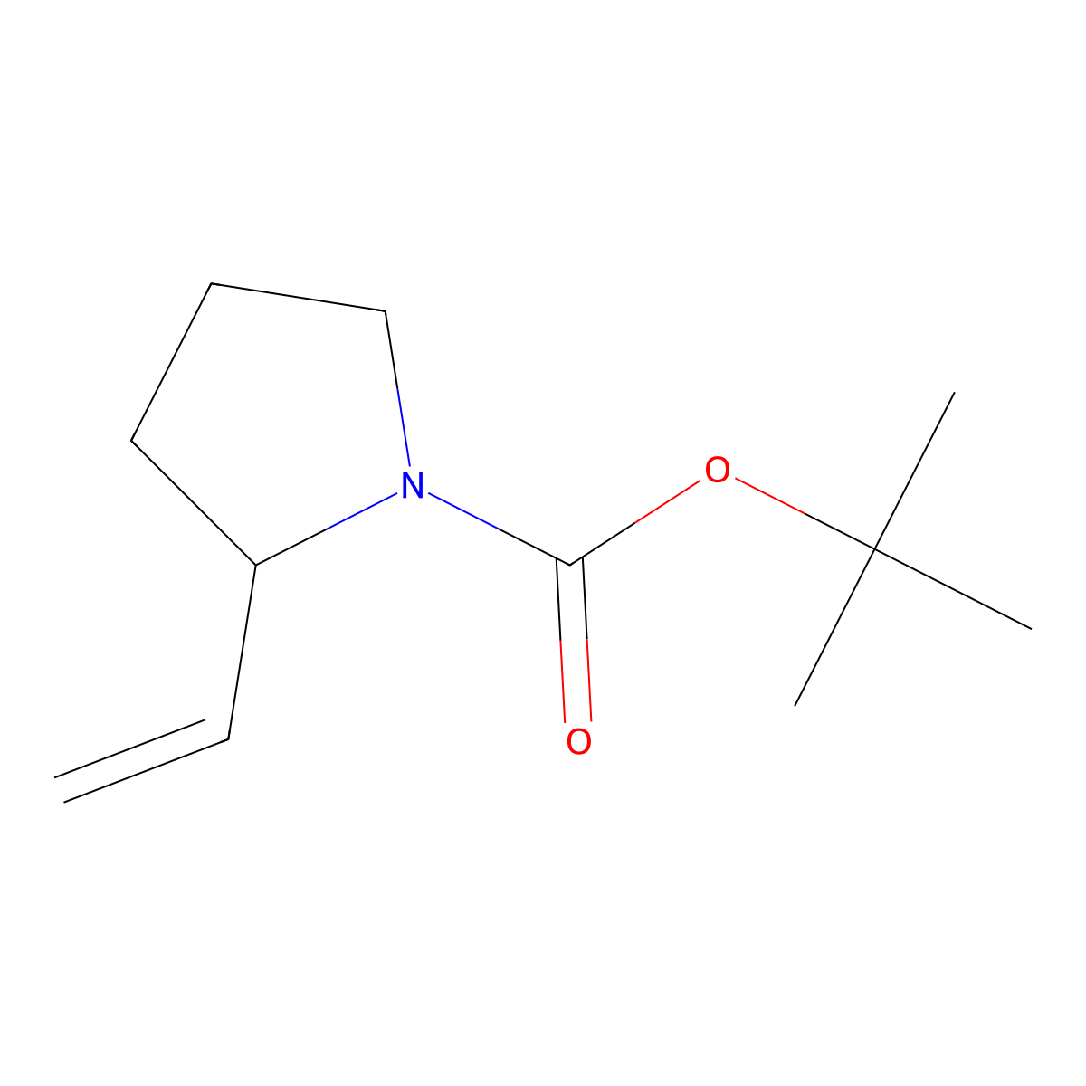 2-Vinylpyrrolidine, N-BOC protected molecular structure, CAS 176324-60-0