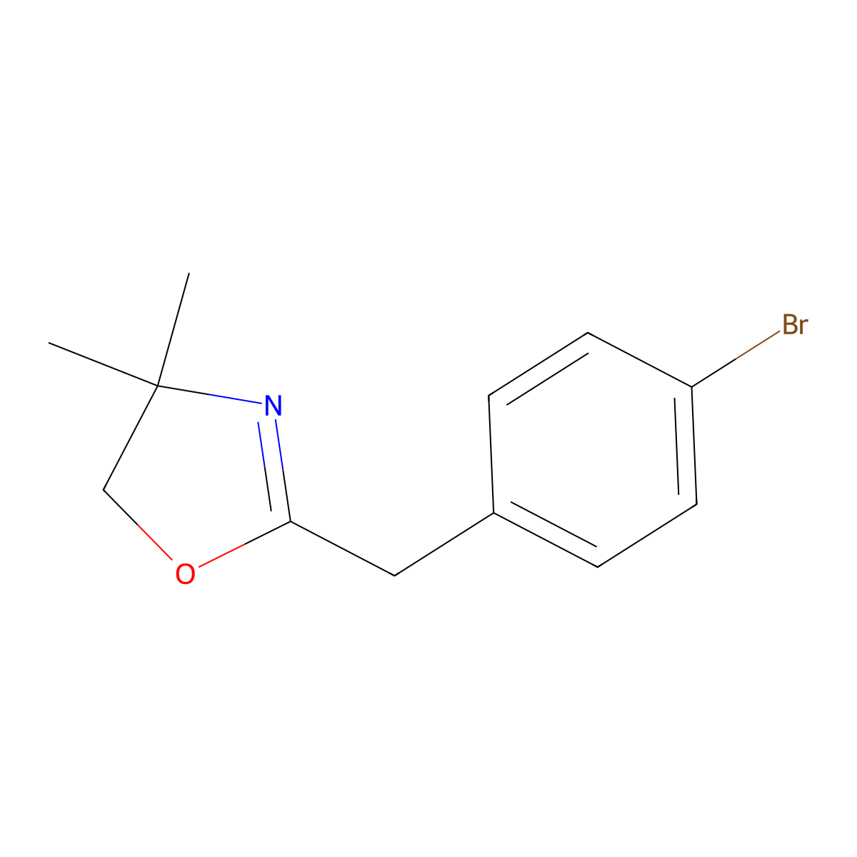 2-[(4-bromophenyl)methyl]-4,4-dimethyl-5H-1,3-oxazole molecular structure, CAS 176324-85-9
