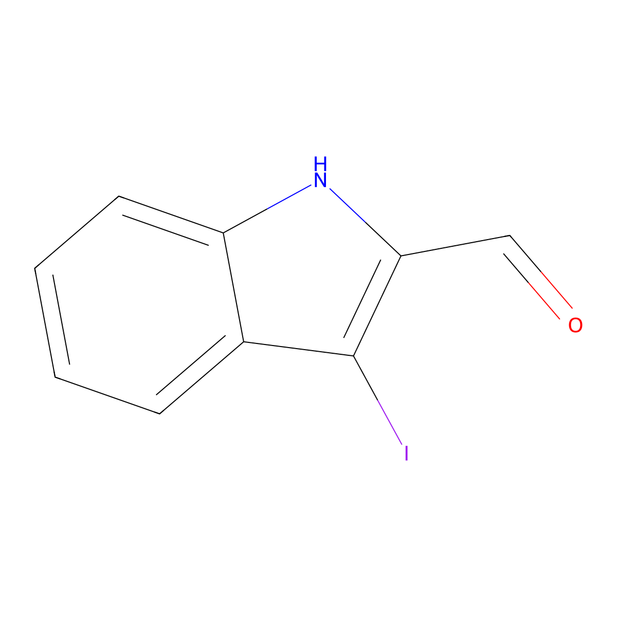 3-iodo-1H-indole-2-carbaldehyde molecular structure, CAS 176327-44-9