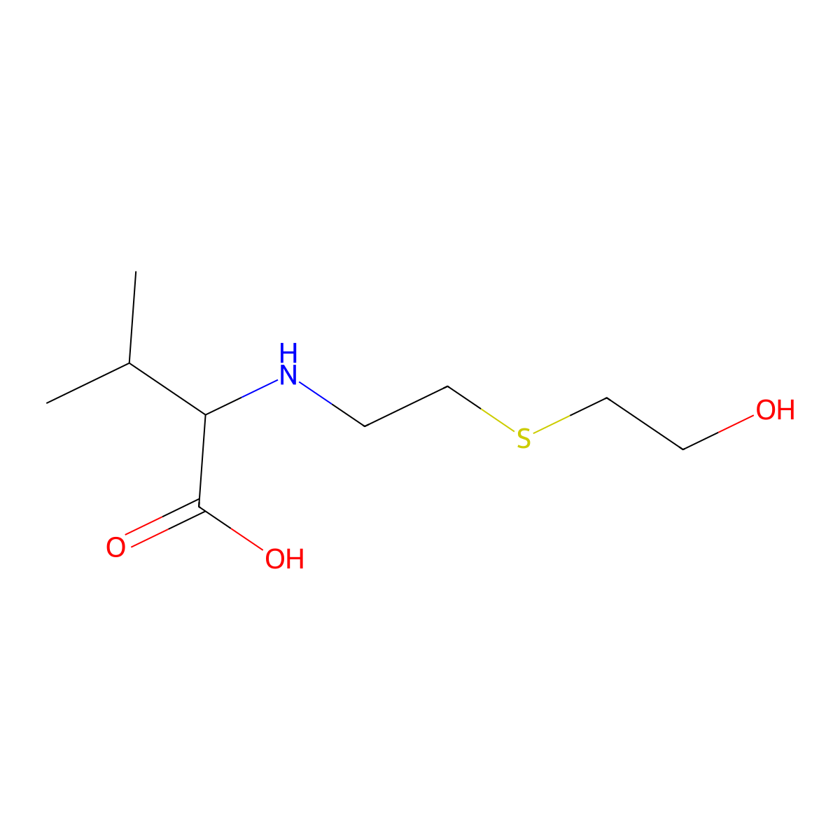 (2-((2-Hydroxyethyl)thio)ethyl)valine molecular structure, CAS 176327-94-9