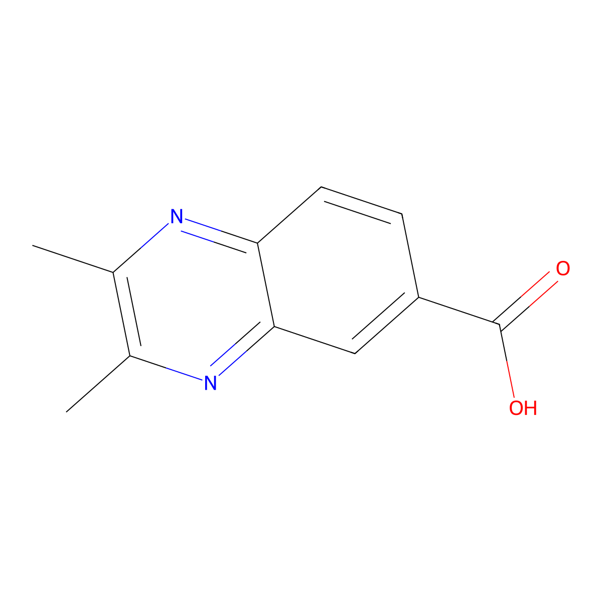 2,3-Dimethylquinoxaline-6-carboxylic acid molecular structure, CAS 17635-26-6