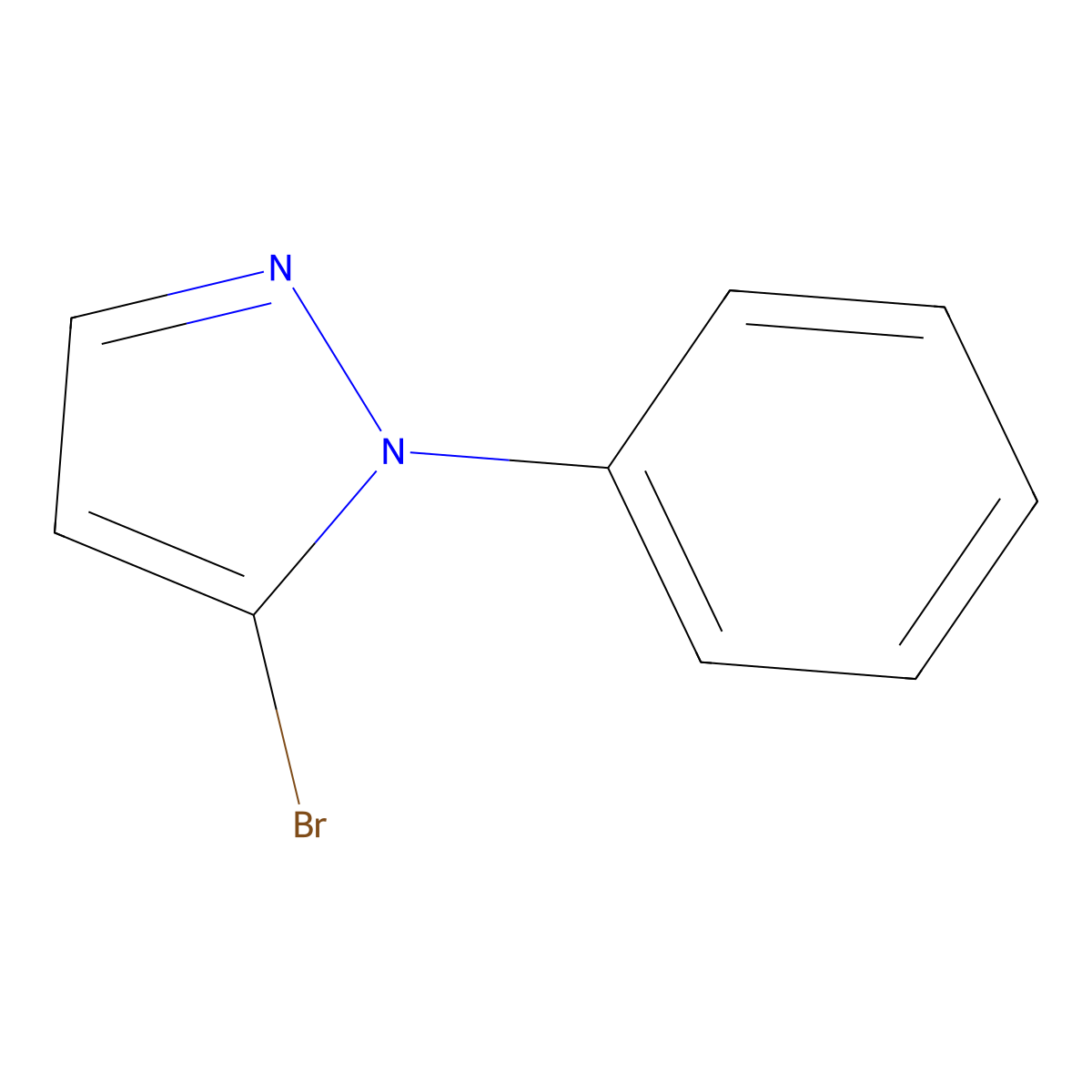 5-bromo-1-phenyl-1H-pyrazole molecular structure, CAS 17635-42-6