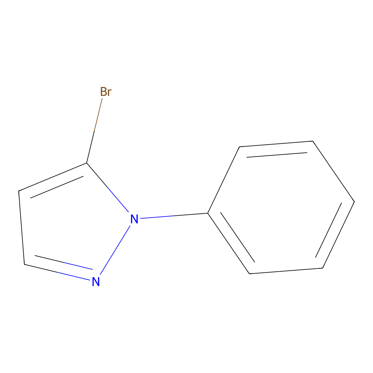 5-bromo-1-phenyl-1H-pyrazole molecular structure, CAS 17635-42-6