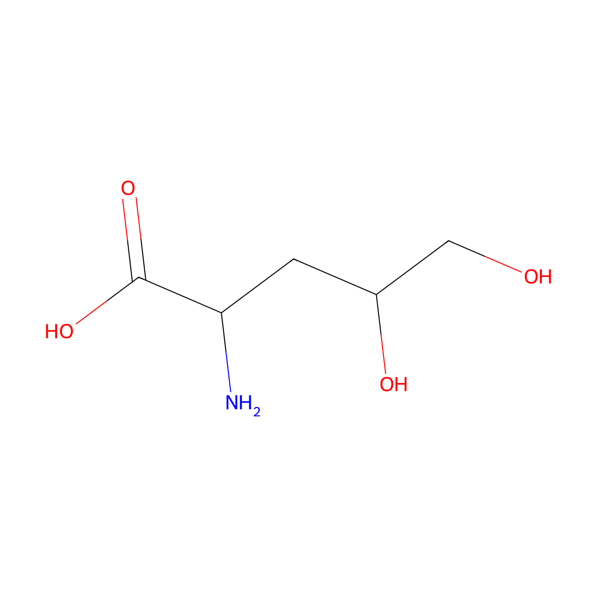 2-Amino-4,5-dihydroxypentanoic acid molecular structure, CAS 17636-20-3