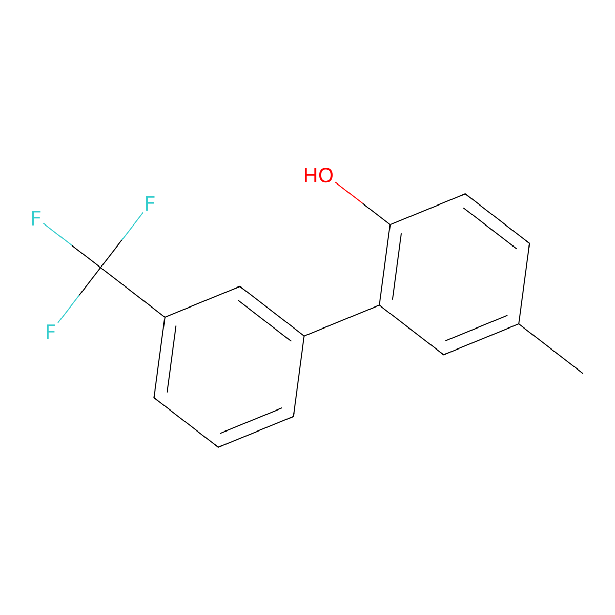 2-Hydroxy-5-methyl-3'-trifluoromethyl-biphenyl molecular structure, CAS 176372-04-6