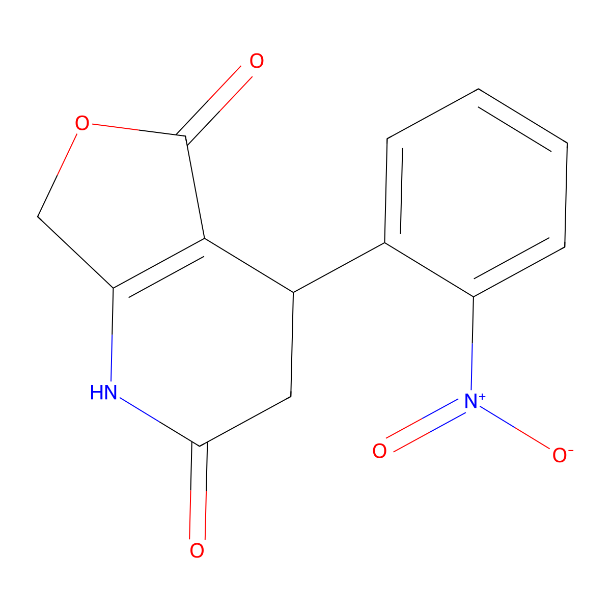 4-(2-nitrophenyl)-4,7-dihydrofuro[3,4-b]pyridine-2,5(1H,3H)-dione molecular structure, CAS 176383-22-5