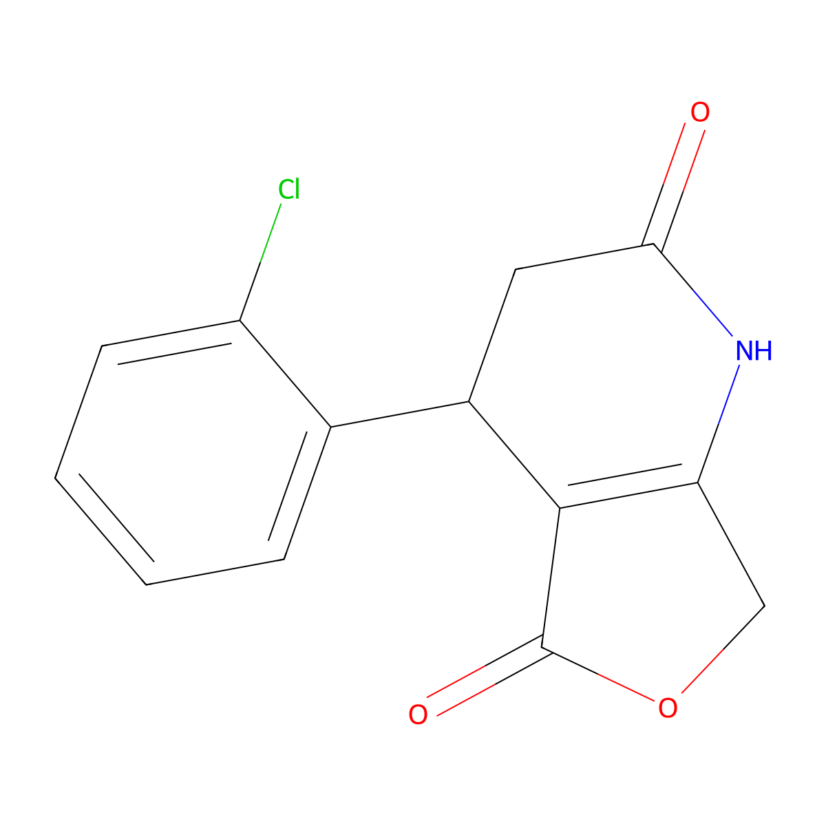 4-(2-Chlorophenyl)-4,7-dihydrofuro[3,4-b]pyridine-2,5(1H,3H)-dione molecular structure, CAS 176383-24-7