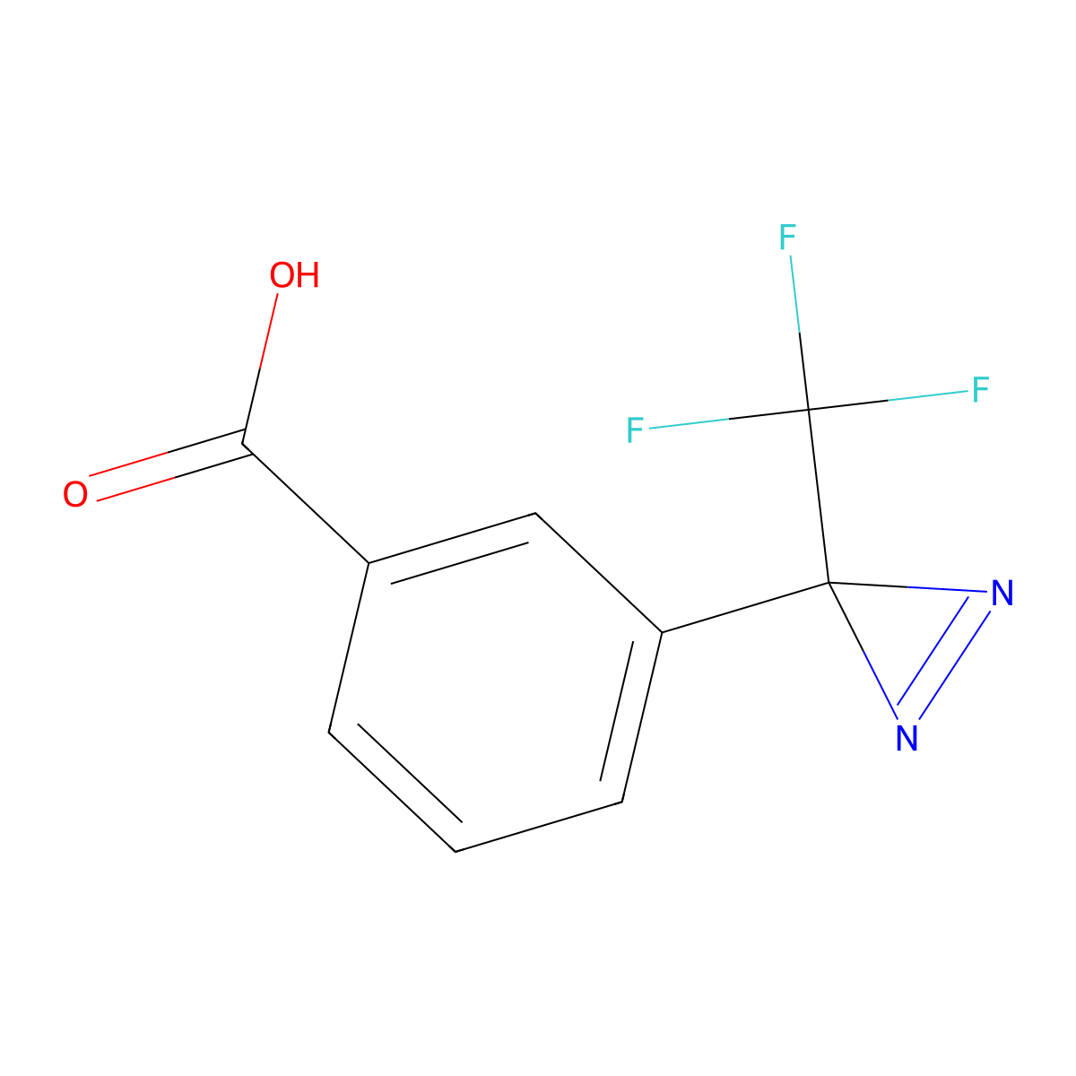 3-(3-(trifluoromethyl)-3H-diazirin-3-yl)benzoic acid molecular structure, CAS 176389-60-9