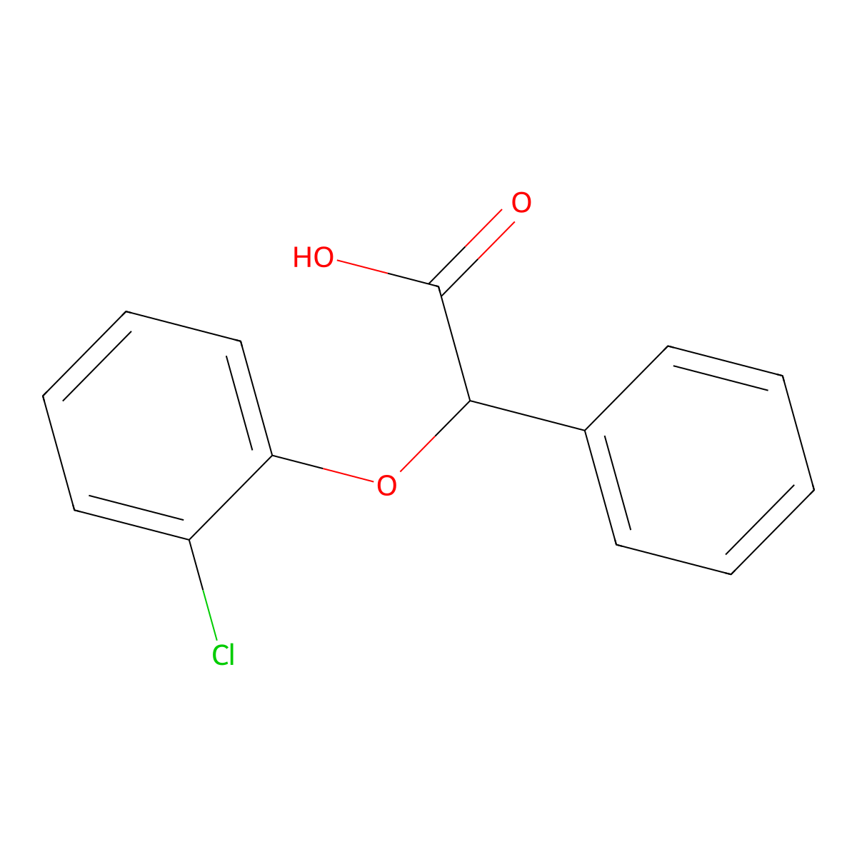 alpha-(2-Chlorophenoxy)benzeneacetic acid molecular structure, CAS 17639-01-9