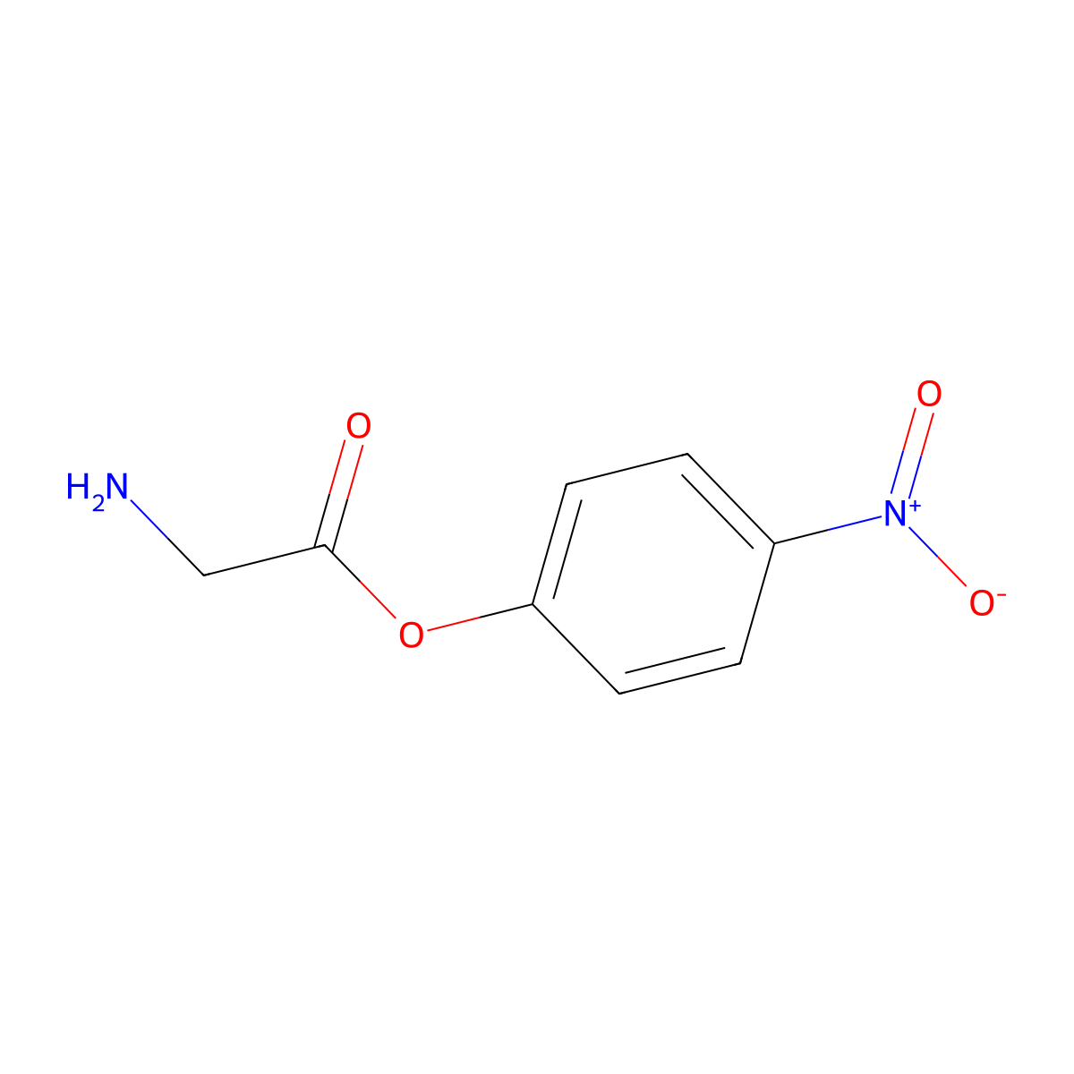 4-Nitrophenyl glycinate molecular structure, CAS 17639-39-3